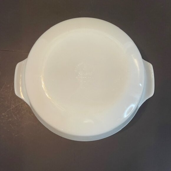 Set of 2 Anchor Hocking Fire King Milk Glass Casserole Dishes, Blue Floral - Picture 5 of 13